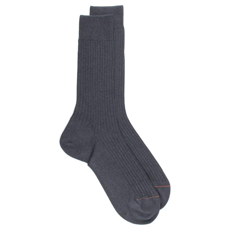 doré doré Chaussettes homme luxe en pur coton égyptien - Gris anthracite