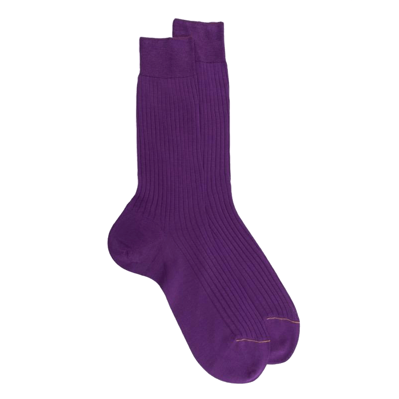 doré doré Chaussettes homme luxe en pur fil d'écosse extra fin - Violet Provence