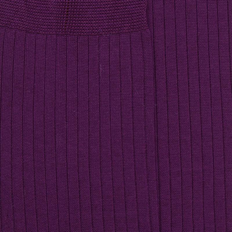 Doré Doré Chaussettes Homme Luxe En Pur Fil D'écosse Extra Fin - Violet Quetsche