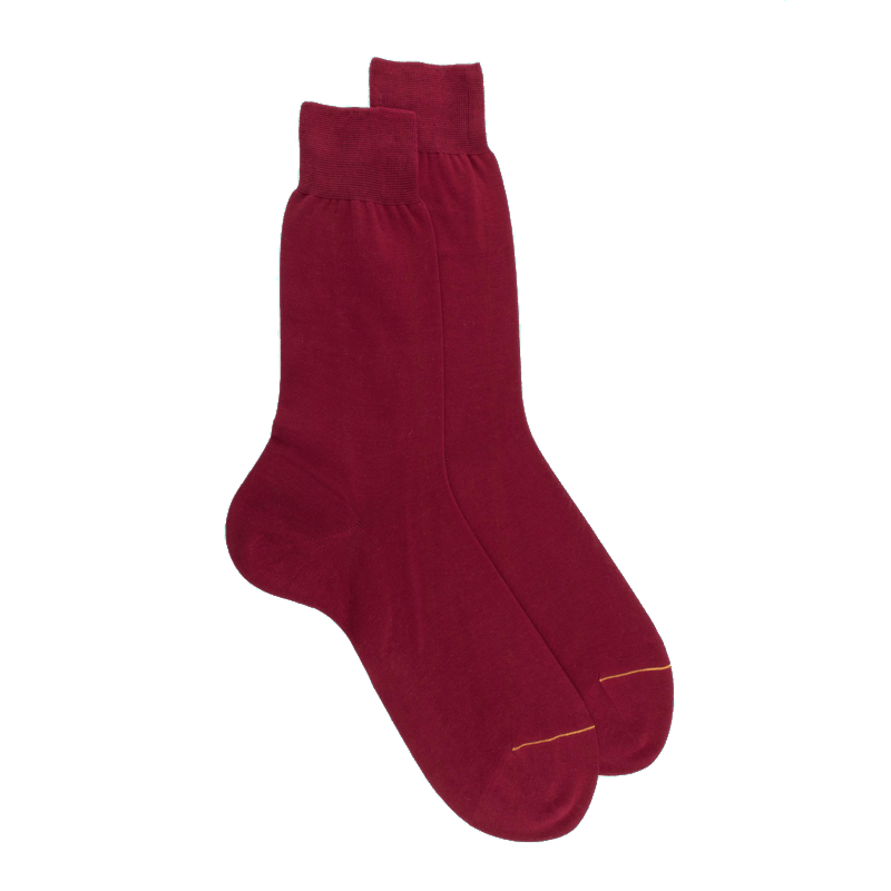 doré doré Chaussettes homme luxe en pur fil d'écosse extra fin - Framboise