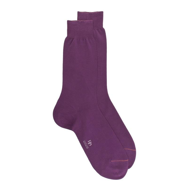 doré doré Chaussettes homme luxe en pur fil d'écosse extra fin - Prune