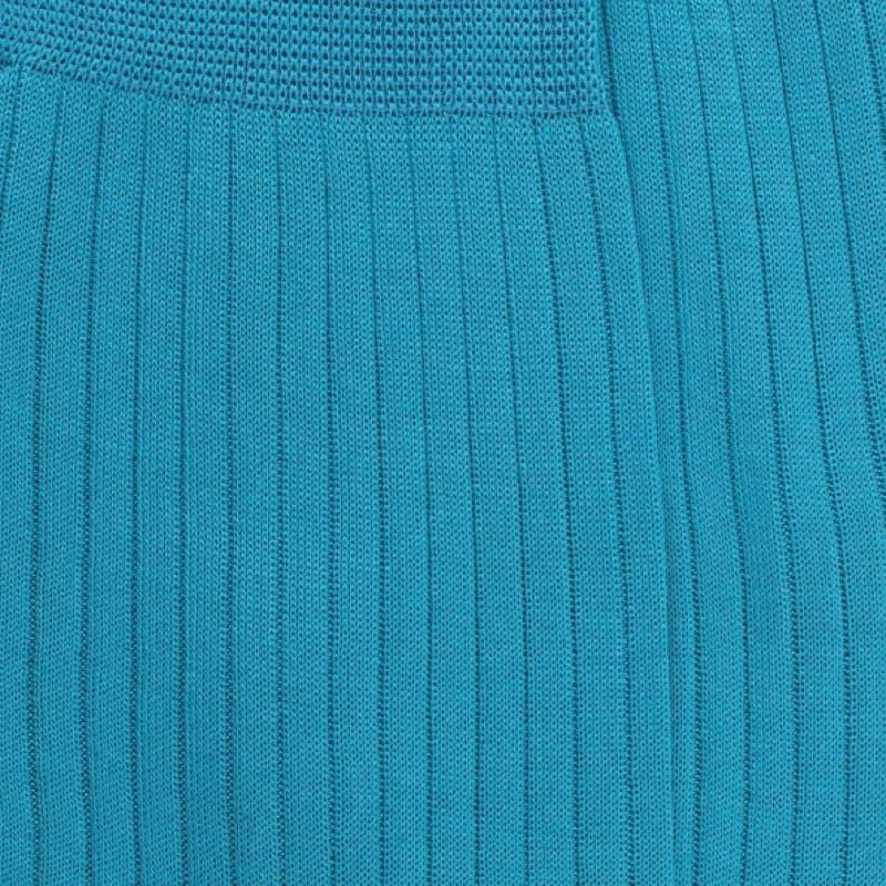 Doré Doré Chaussettes Homme Luxe En Pur Fil D'écosse Extra Fin - Bleu Glacier