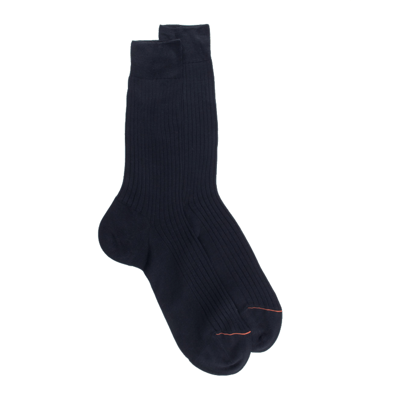 doré doré Chaussettes homme luxe en pur fil d'écosse extra fin - Bleu foncé
