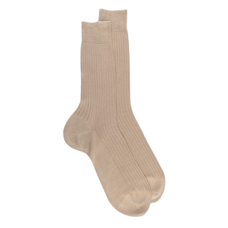 doré doré Chaussettes homme luxe en pur fil d'écosse extra fin - Beige