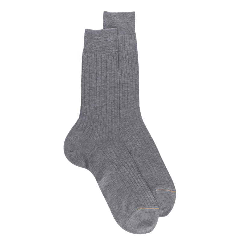 doré doré Chaussettes homme luxe en pur fil d'écosse extra fin - Gris