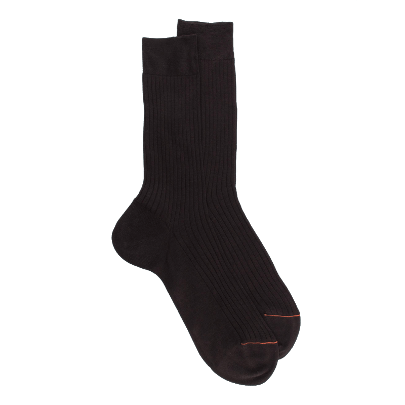 doré doré Chaussettes homme luxe en pur fil d'écosse extra fin - Marron