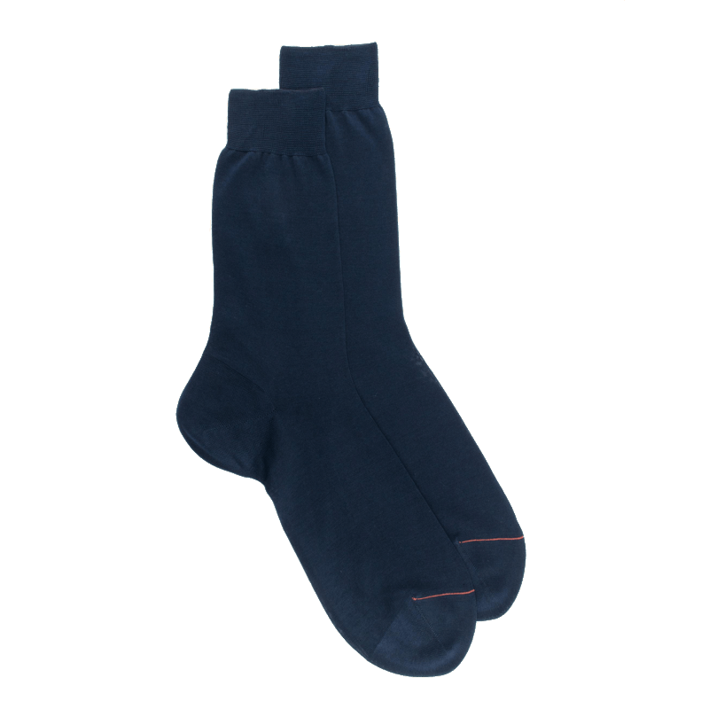 doré doré Chaussettes homme luxe en pur fil d'écosse extra fin - Bleu marine