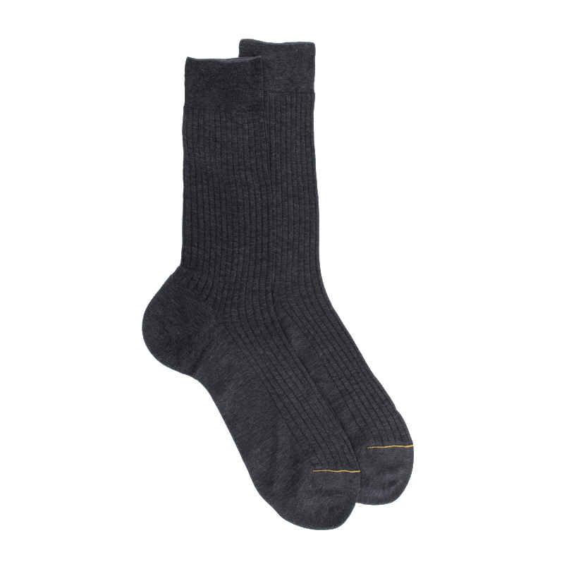 doré doré Chaussettes homme luxe en pur fil d'écosse extra fin - Gris anthracite