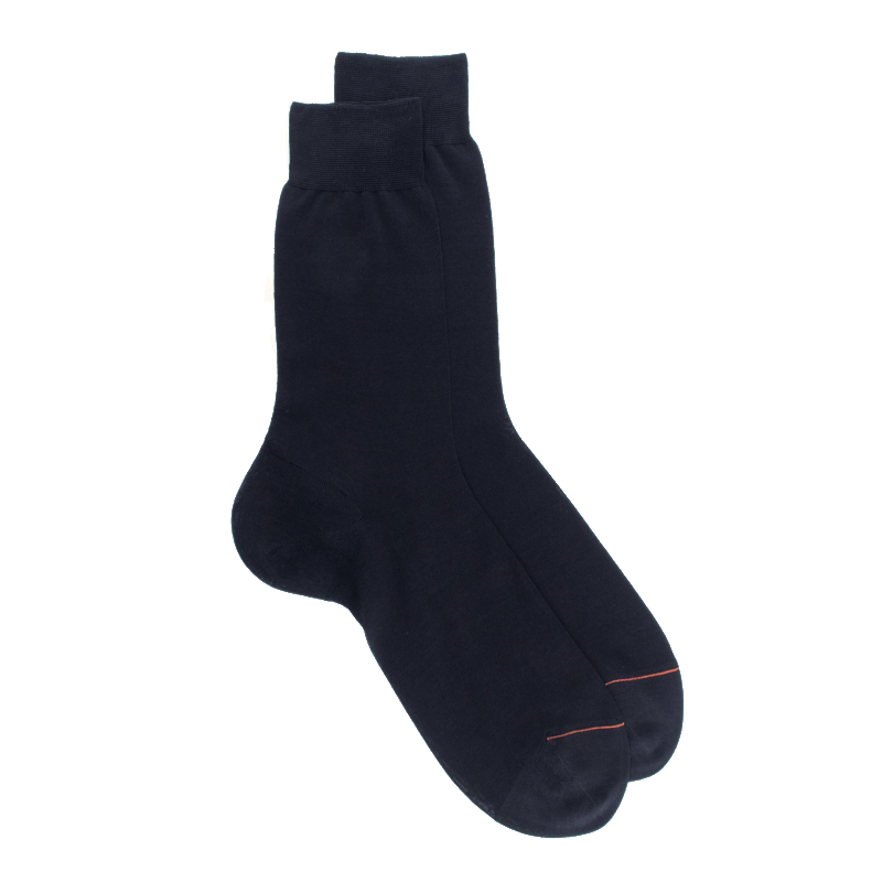 doré doré Chaussettes homme luxe en pur fil d'écosse extra fin - Bleu marine foncé