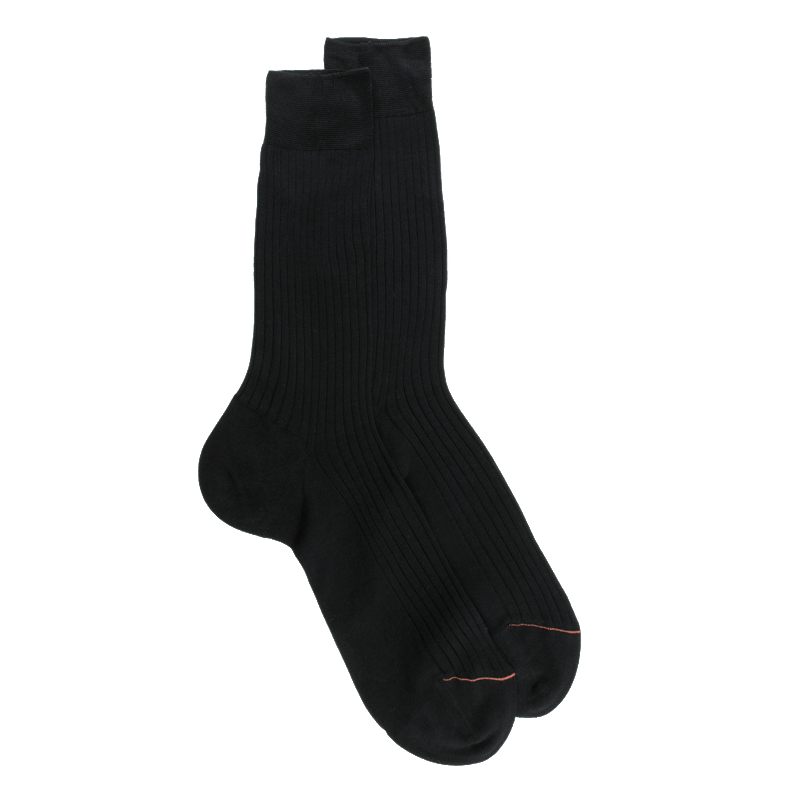 doré doré Chaussettes homme luxe en pur fil d'écosse extra fin - Noir