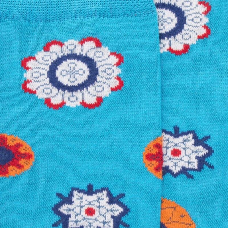 Doré Doré Chaussettes Homme Motif Mandala - Bleu Ciel