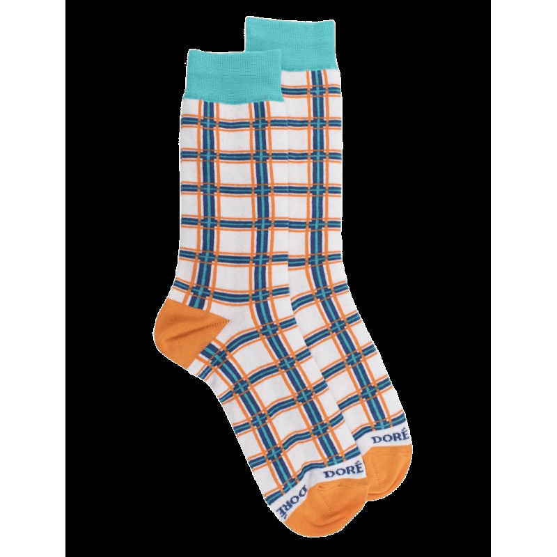 doré doré Chaussettes homme motif tartan en coton doux