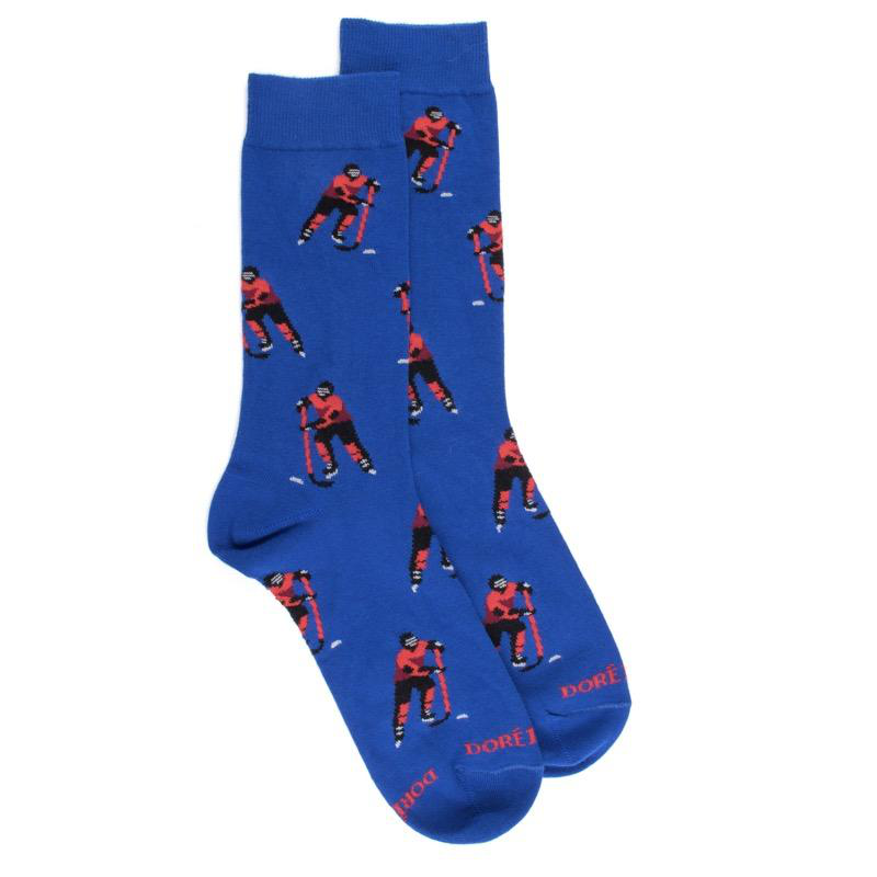 doré doré Chaussettes homme oxford en coton à motif hockeyeur