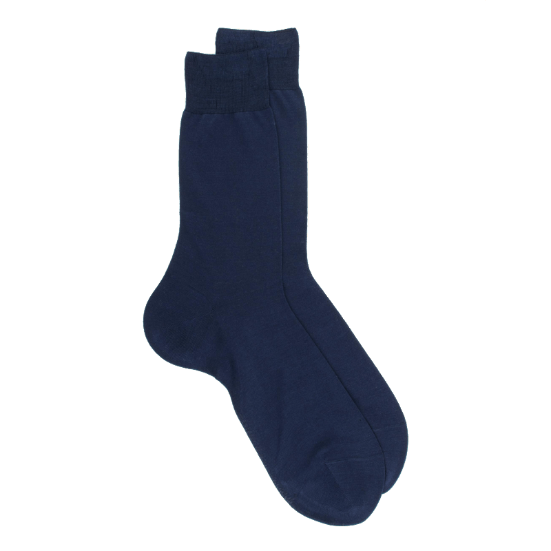 doré doré Chaussettes Homme pur fil d'écosse en maille jersey - Bleu marine