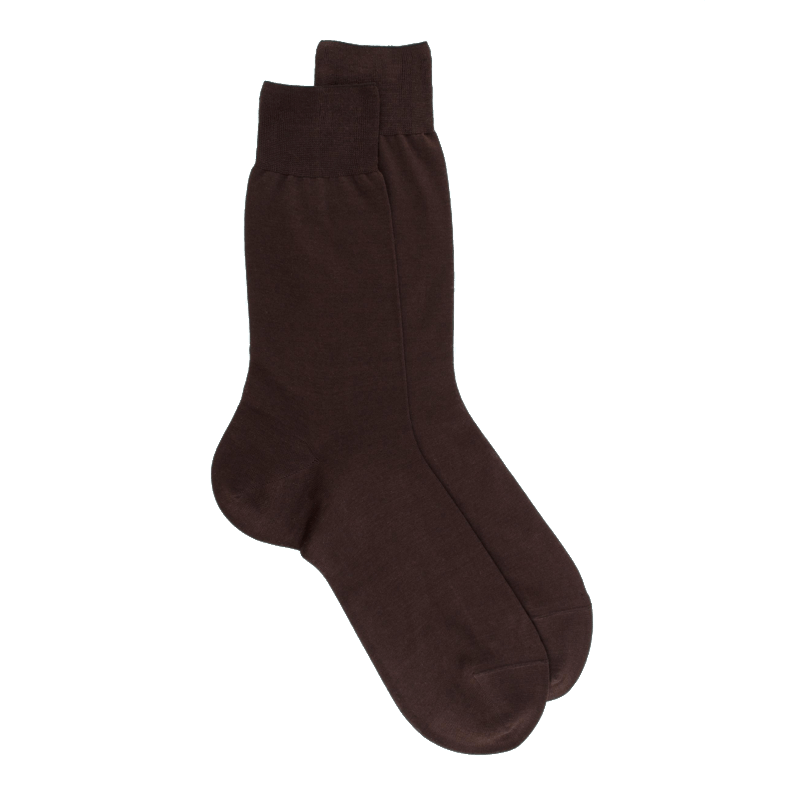 doré doré Chaussettes Homme pur fil d'écosse en maille jersey - Chocolat