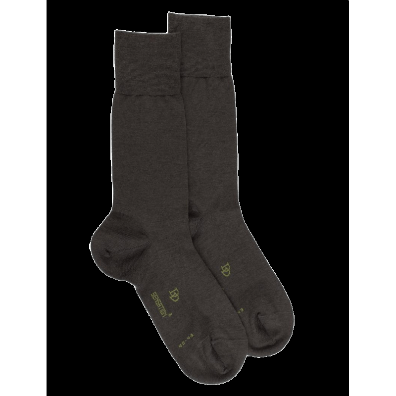 doré doré Chaussettes homme Sensation en laine mérinos & Coton égyptien - Marron foncé