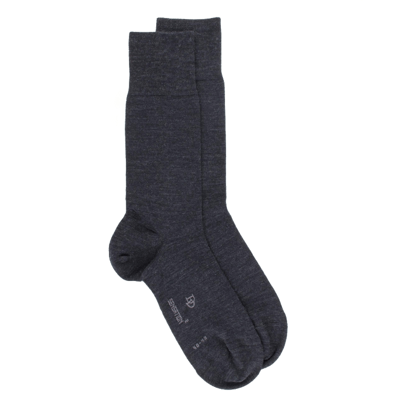 doré doré Chaussettes homme Sensation en laine mérinos & Coton égyptien - Gris anthracite