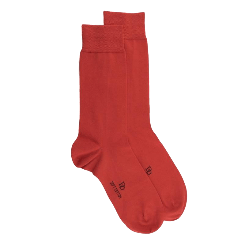 Doré Doré Chaussettes Homme Soft Cotton - Rouge Ponceau