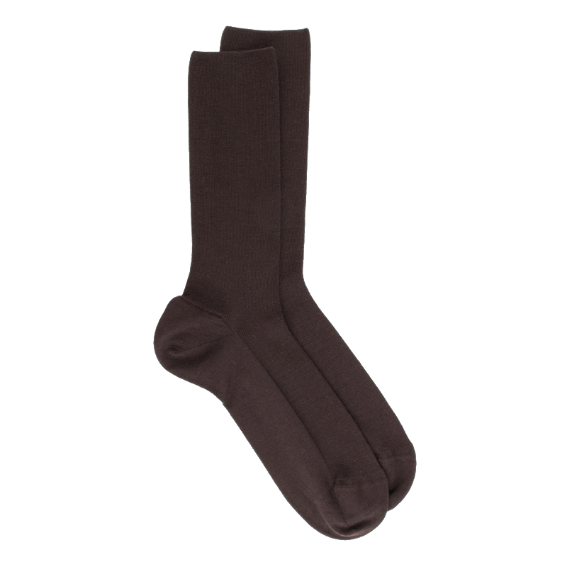 doré doré Chaussettes homme spéciales jambes sensibles sans bord élastique en laine - Marron