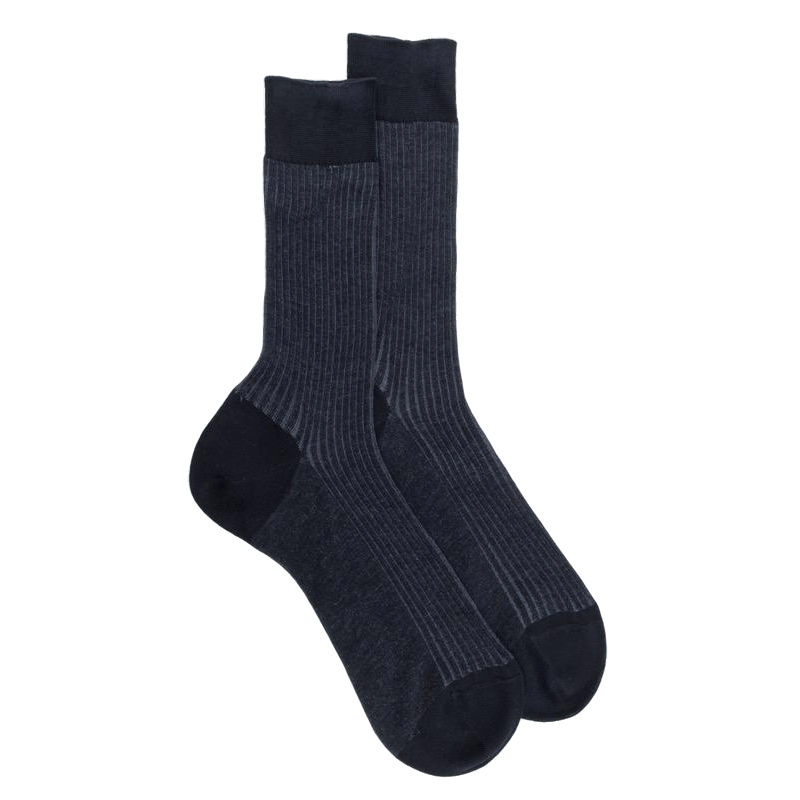 Doré Doré Chaussettes Homme Subtile En Fil D'écosse - Bicolore Bleu