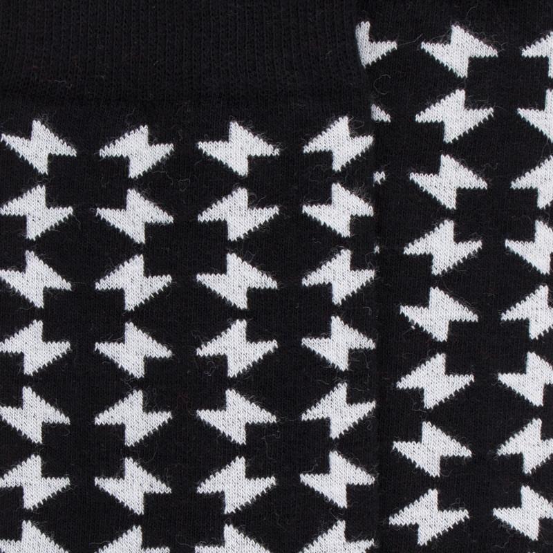 Doré Doré Chaussettes Hommes En Coton à Motifs Géométriques - Noir Et Blanc