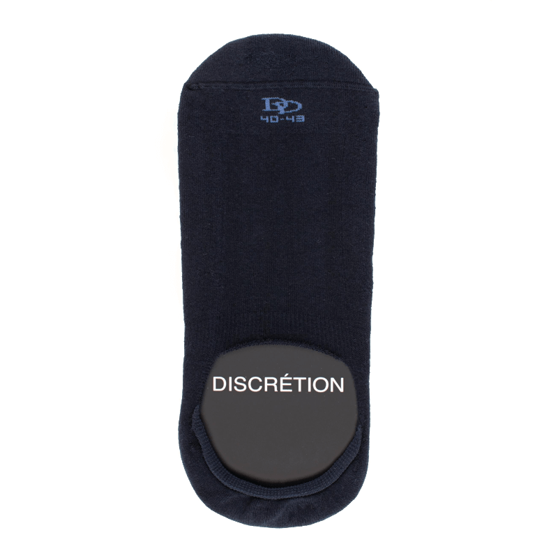 doré doré Chaussettes invisibles homme en coton bouclettes et bandes anti-glisse - Bleu marine