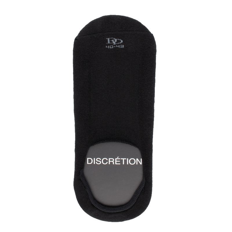 doré doré Chaussettes invisibles homme en coton bouclettes et bandes anti-glisse - Noir