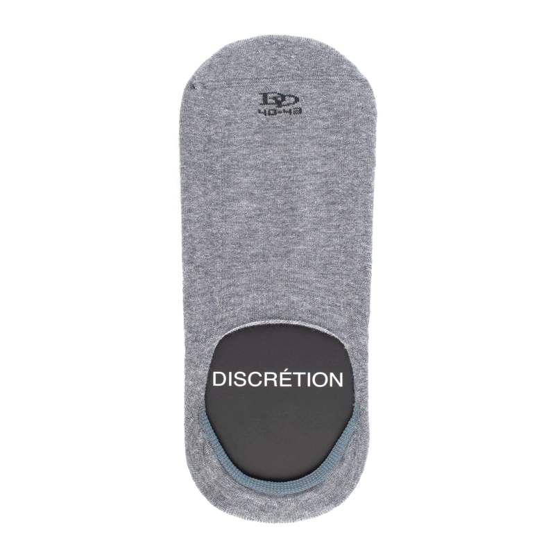 doré doré Chaussettes invisibles homme en coton bouclettes et bandes anti-glisse - Gris