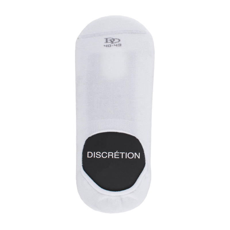 doré doré Chaussettes invisibles homme en coton bouclettes et bandes anti-glisse - Blanc