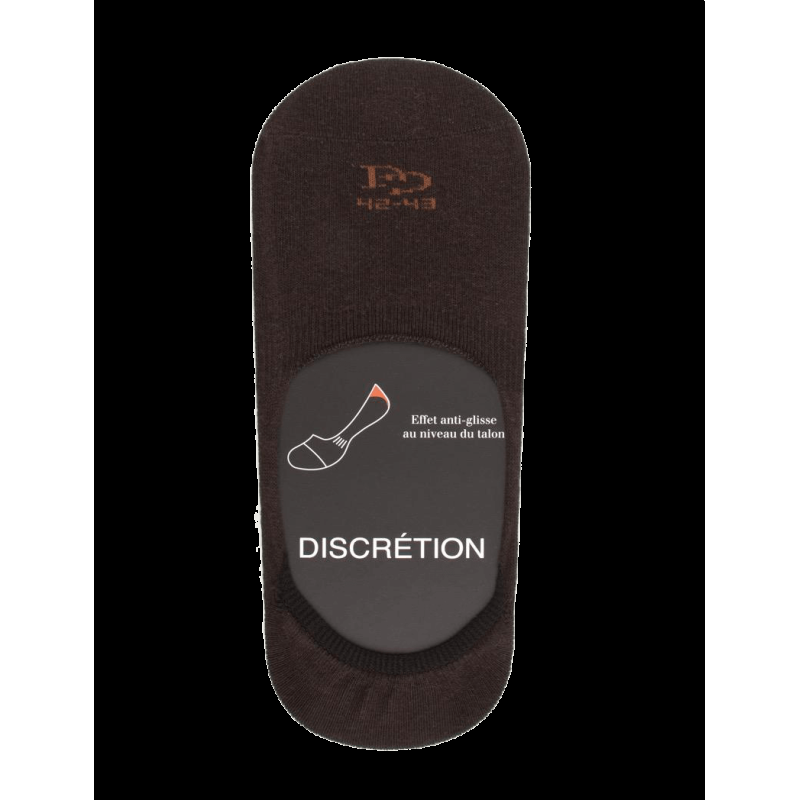 Doré Doré Chaussettes Invisibles Homme En Coton égyptien Et Bandes Anti-glisse - Maron