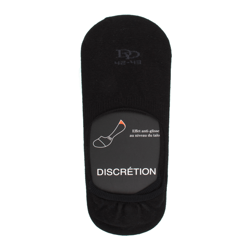 doré doré Chaussettes invisibles homme en coton et bandes anti-glisse - Noir
