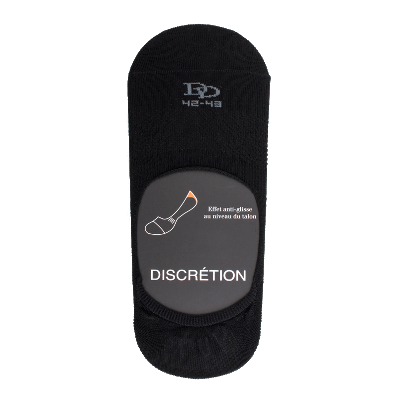 doré doré Chaussettes invisibles homme en fil d'écosse et bandes anti-glisse - Noir