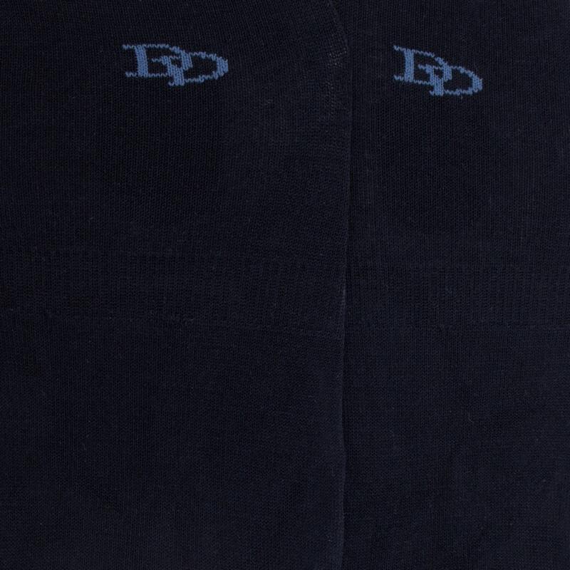 Doré Doré Chaussettes Invisibles Homme En Fil D'écosse Et Bandes Anti-glisse - Bleu Foncé