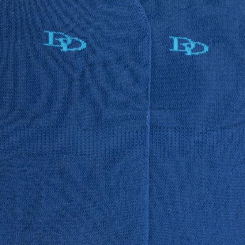 Doré Doré Chaussettes Invisibles Homme En Fil D'écosse Et Bandes Anti-glisse - Bleu