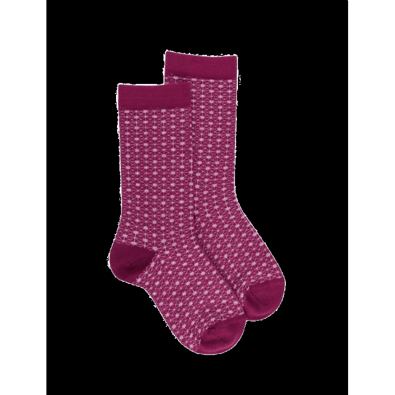 doré doré Chaussettes laine et lurex motifs géométriques - Litchi