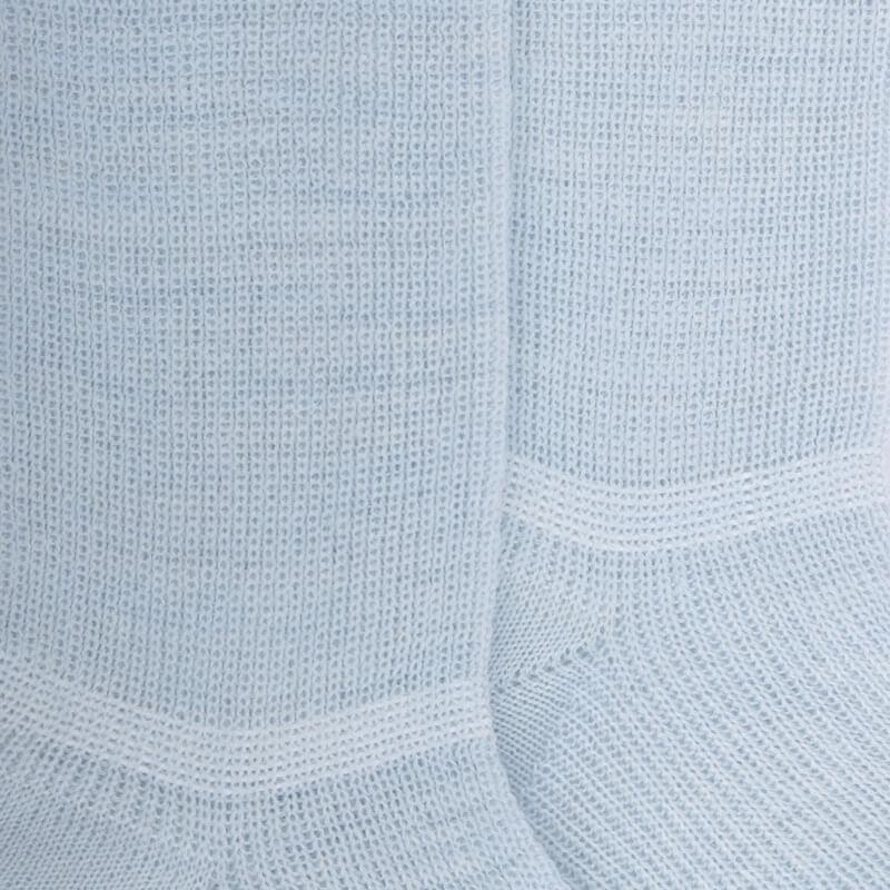 Doré Doré Chaussettes Longues à Côtes Pour Enfants En Laine Unie - Bleu Vague