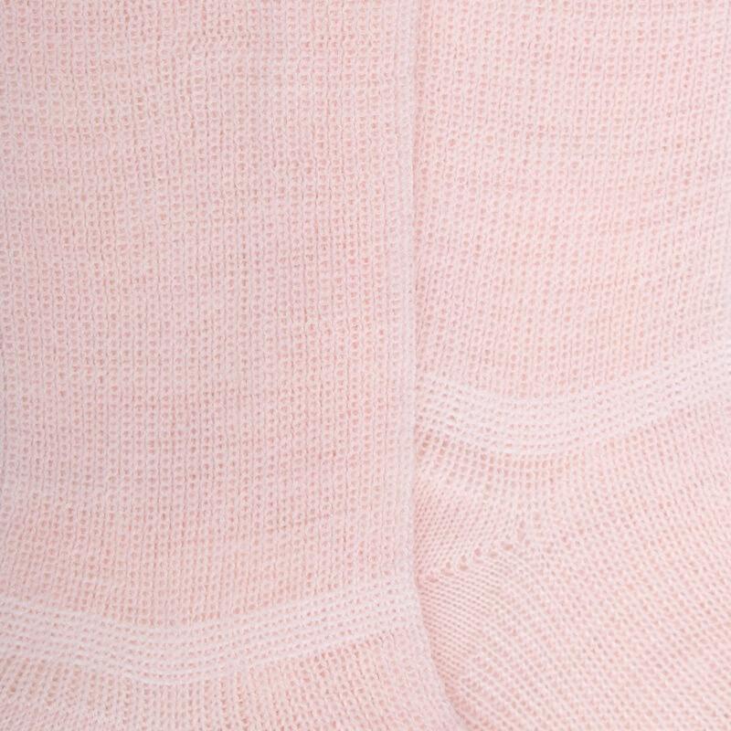 Doré Doré Chaussettes Longues à Côtes Pour Enfants En Laine Unie - Rose Azalée