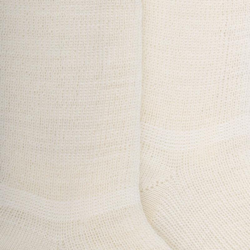 Doré Doré Chaussettes Longues à Côtes Pour Enfants En Laine Unie - Écru