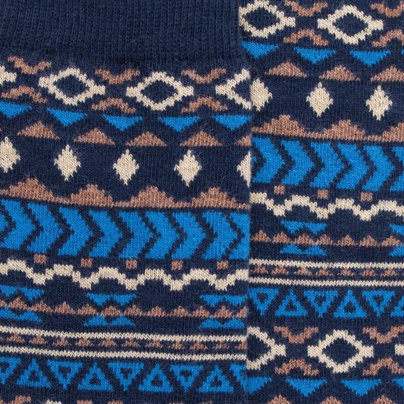 Doré Doré Chaussettes Longues Pour Enfants En Coton à Motifs Tribaux - Bleu Voilier