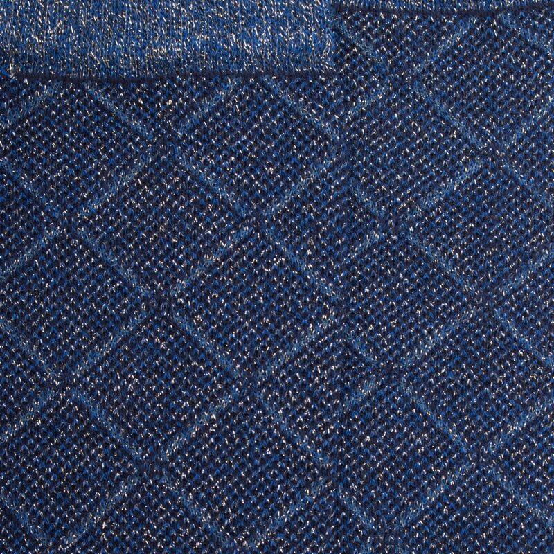 Doré Doré Chaussettes Longues Pour Femmes En Coton égyptien Et Cachemire Avec Effet Brillant à Motifs De Diamants - Bleu Marine Foncé