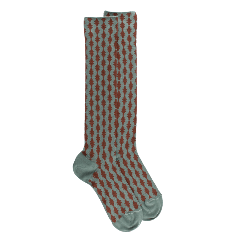 doré doré Chaussettes longues pour femmes en laine à motifs étoilés - Nil
