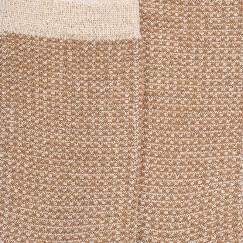 Doré Doré Chaussettes Pour Enfants En Laine Avec Motifs à Micro-points Et Effet Brillant - Camel