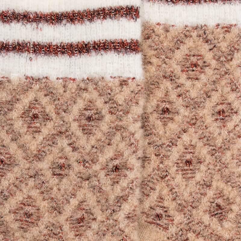 Doré Doré Chaussettes Pour Enfants En Laine Polaire à Motifs De Diamants - Beige Désert
