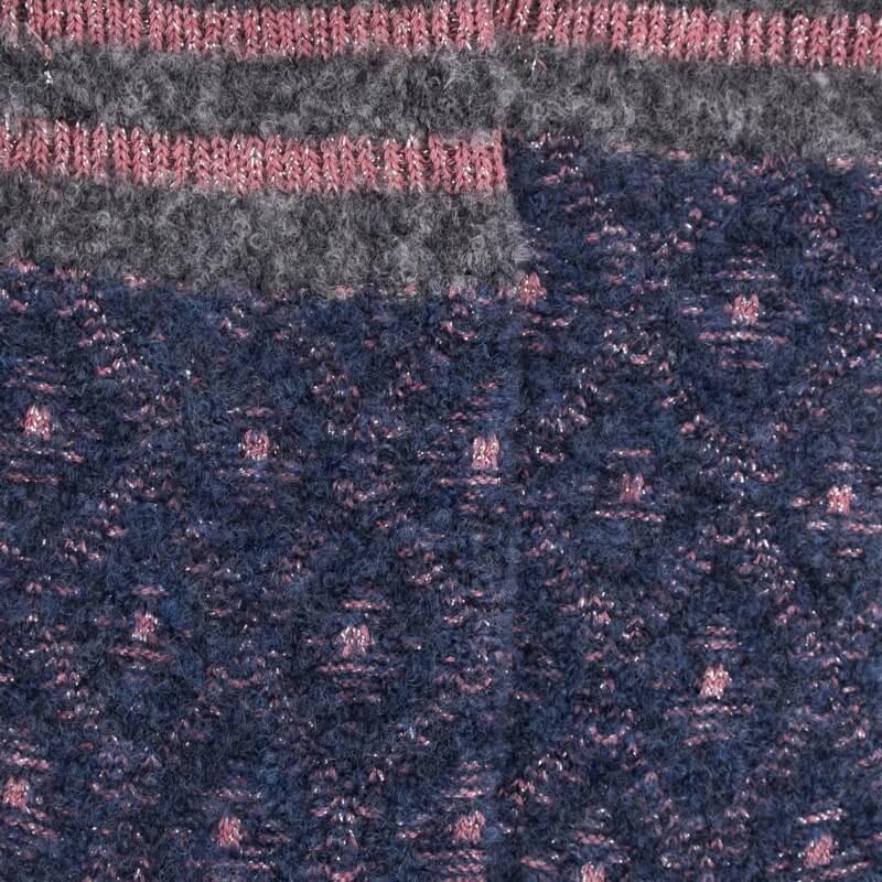 Doré Doré Chaussettes Pour Enfants En Laine Polaire à Motifs De Diamants - Bleu Caban