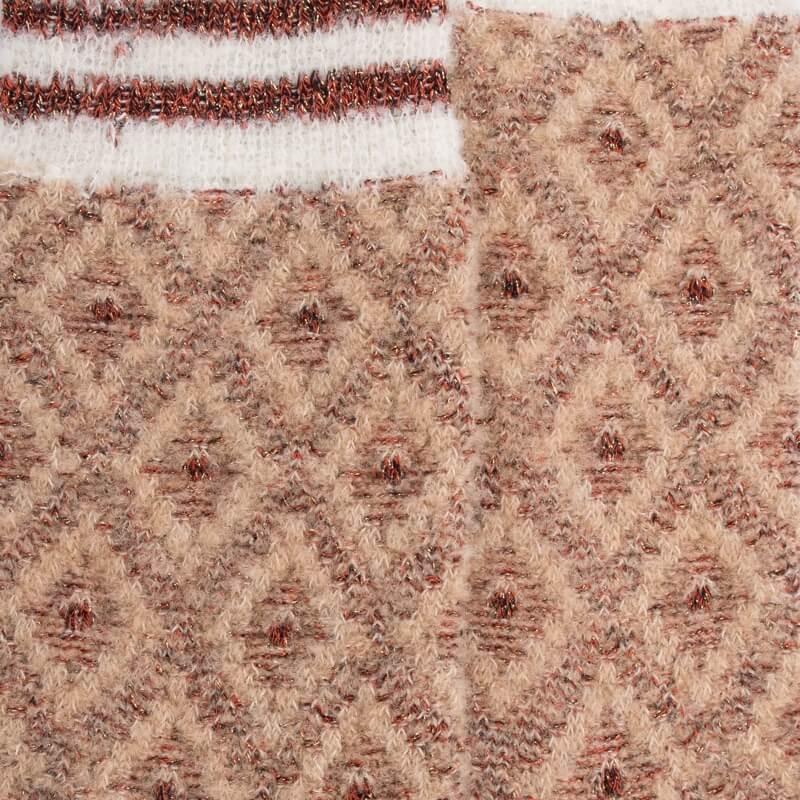 Doré Doré Chaussettes Pour Femmes En Laine Polaire à Motifs De Diamants - Beige Désert