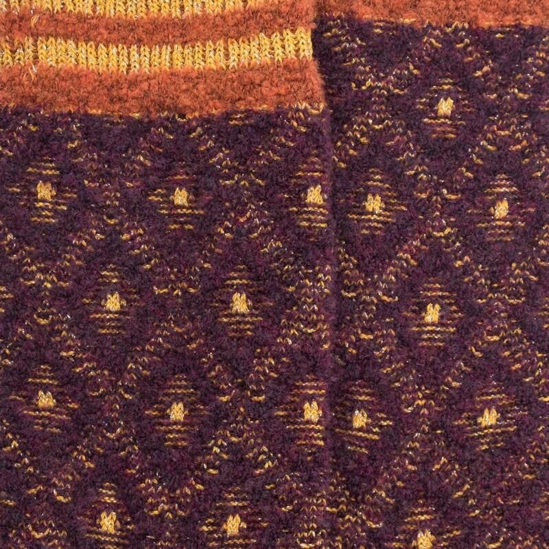 Doré Doré Chaussettes Pour Femmes En Laine Polaire à Motifs De Diamants - Bordeaux