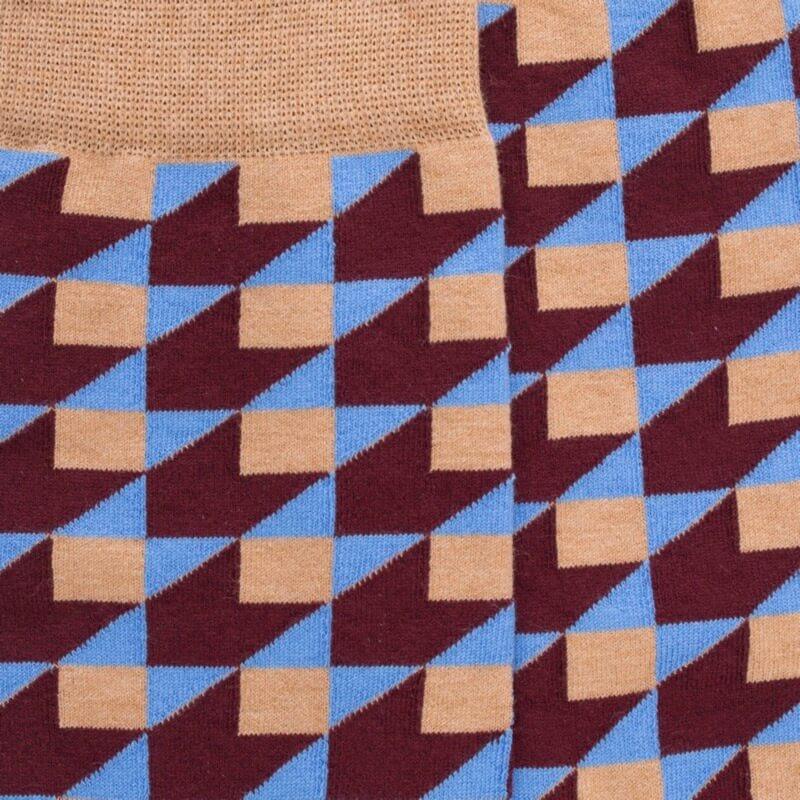 Doré Doré Chaussettes Pour Hommes En Coton égyptien Avec Motifs Géométriques - Beige Désert