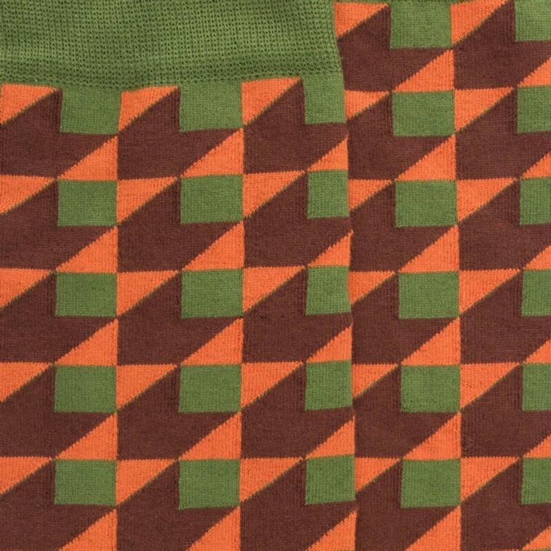 Doré Doré Chaussettes Pour Hommes En Coton égyptien Avec Motifs Géométriques - Vert Campagne
