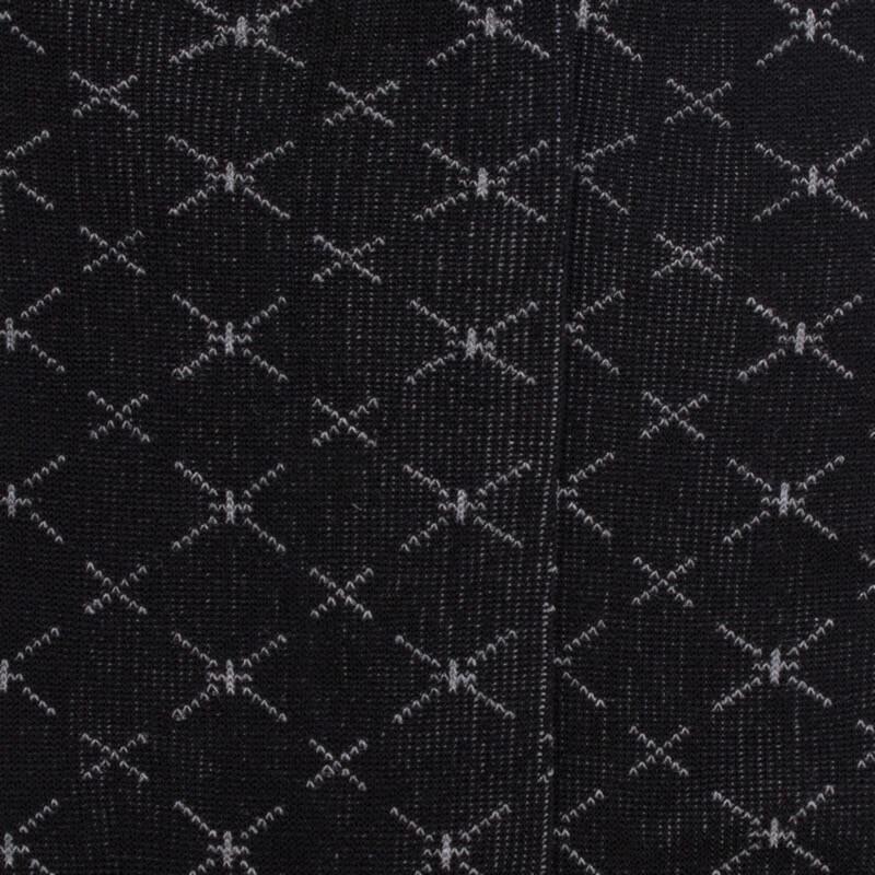 Doré Doré Chaussettes Pour Hommes En Fil D'Ecosse à Motifs Géométriques Sans Tricot élastique - Noir