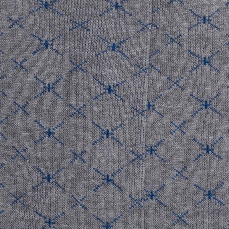 Doré Doré Chaussettes Pour Hommes En Fil D'Ecosse à Motifs Géométriques Sans Tricot élastique - Gris Bourrasque